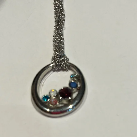 Lia Sophia Silver Necklace with Multicolor Gemstones - Picture 3 of 6